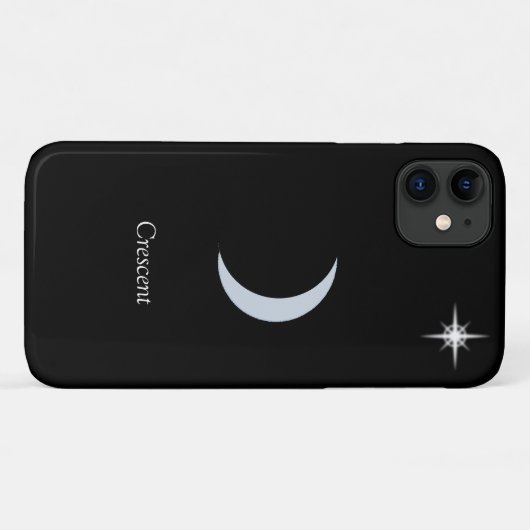 Halbmond, Kalligrafie und Stern auf schwarz Case-Mate iPhone Hülle (Rückseite (Horizontal))