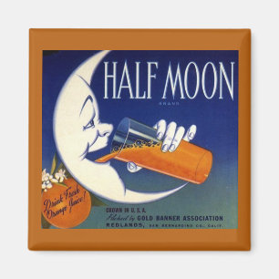 Halbmond-Marken-Orangen-Kisten-Aufkleber Magnet