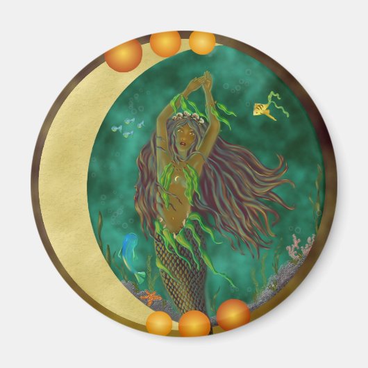 Halbmond Mermaid Magnet (Vorne)