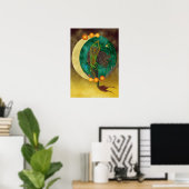 Halbmond Mermaid Print Poster (Heimbüro)
