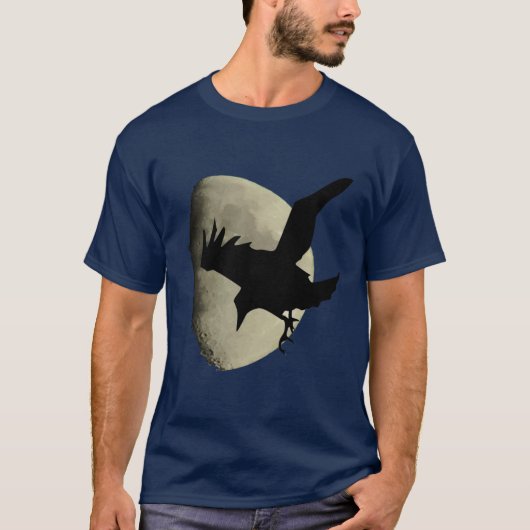 Halbmond mit fliegender roter Crow-Silhouette T-Shirt (Vorderseite)