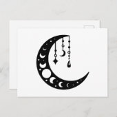 Halbmond, Mondphasen Postkarte (Vorne/Hinten)