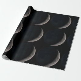 Halbmond NASA schwarzes Geschenkpapier