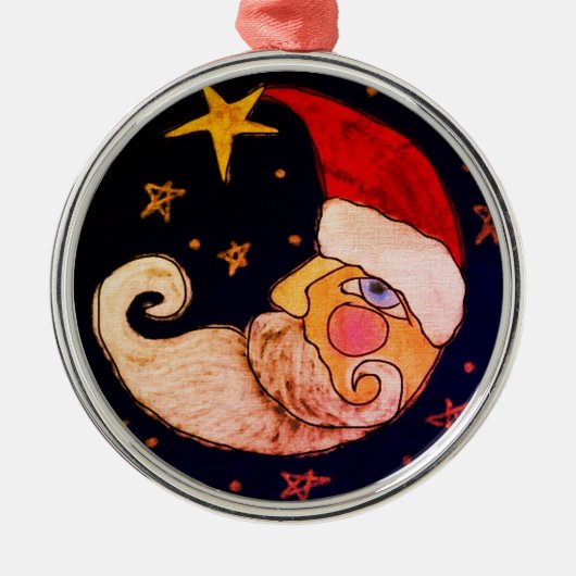 Halbmond Santa Abstrakte Kunst Ornament Aus Metall (Vorne)