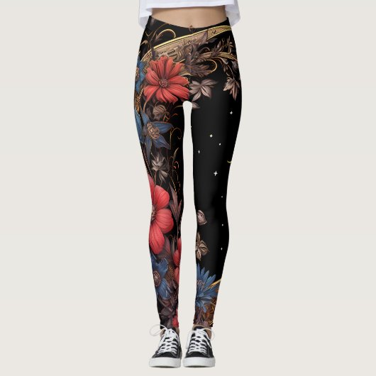 Halbmond Schwarz Leggings (Vorderseite)