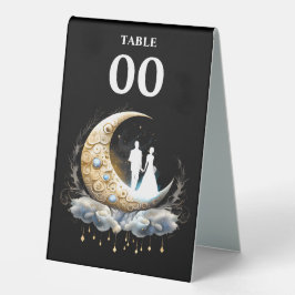 Halbmond Silhouette Sternennacht Tischaufsteller