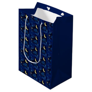Halbmond Sterne Himmelblau Halloween Mittlere Geschenktüte