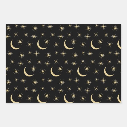 Halbmond Sterne Universum Weltraum Lover Astronomi Geschenkpapier Set (Vorderseite 2)