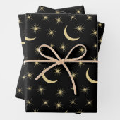 Halbmond Sterne Universum Weltraum Lover Astronomi Geschenkpapier Set (Beispiel)