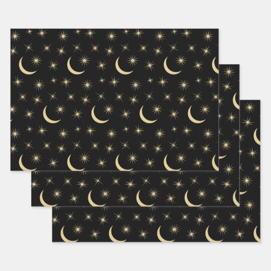 Halbmond Sterne Universum Weltraum Lover Astronomi Geschenkpapier Set (Set)