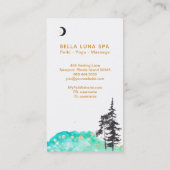 *~* Halbmond Treppen Gold Stars Glitzer Minze Visitenkarte (Rückseite)