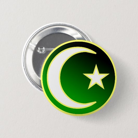 Halbmond u. Stern des Islams Button (Vorne & Hinten)