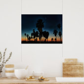 Halbmond und ein Stern auf Sonnenuntergang Poster (Küche)