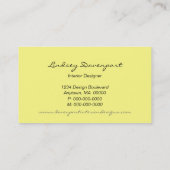 Halbmond-Visitenkarte, kanarisch gelb Visitenkarte (Rückseite)