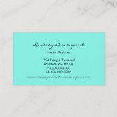 Halbmond-Visitenkarte, Türkis Visitenkarte (Rückseite)