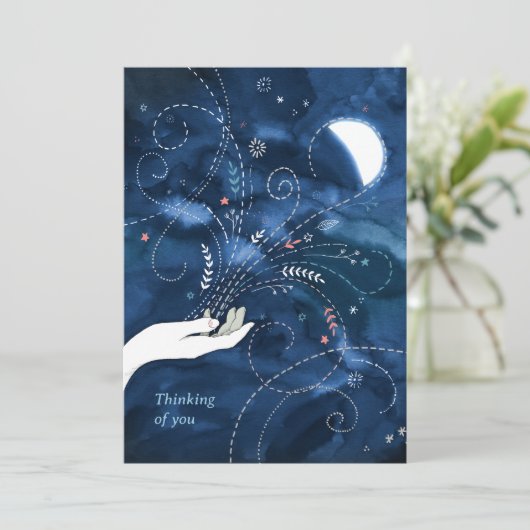 Halbmonddenken über dich dankeskarte (Stehend Vorderseite)