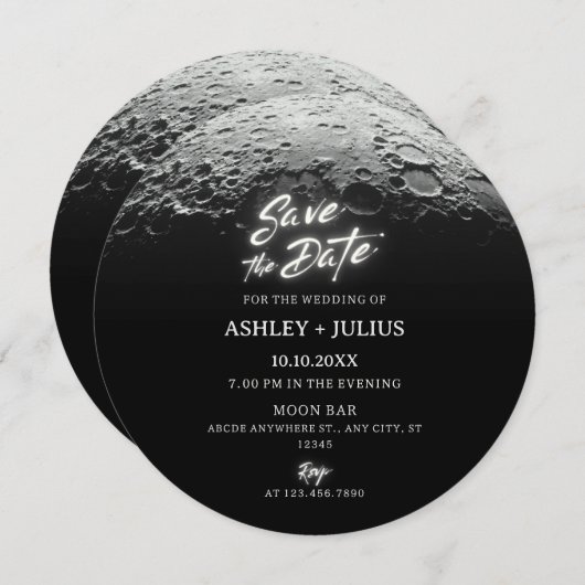 Halbmondgefälle Save The Date (Vorne/Hinten)