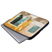 Halboffene grüne Holztür Laptopschutzhülle (Vorne Knopf)