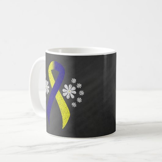 Halbpension Blau und Gelb Kaffeetasse (Vorderseite Links)