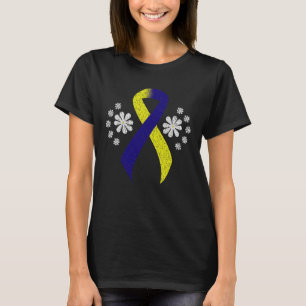 Halbpension Blau und Gelb T-Shirt