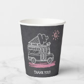 Halbpension Eiscreme Truck Kinderdusche Pappbecher (Rückseite)