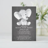 Halbpension Elephant Baby Showbook for Baby Card Begleitkarte (Stehend Vorderseite)