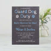 Halbpension Hund Blue Boy Baby Dusche per Mail Einladung (Stehend Vorderseite)