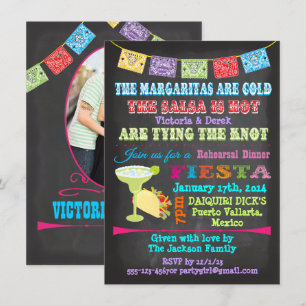 Halbpension mexikanische Fiesta mit Foto zurück Einladung