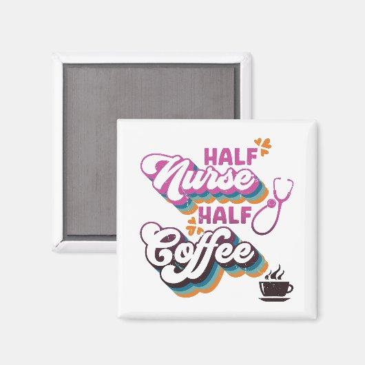 Halbpension Nurse Halbpension Kaffeekochen Groovy  Magnet (Vorderseite/Rückseite)