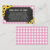 Halbpension Rosa Gingham Sonnenblumen Bücher für B Begleitkarte (Vorne/Hinten)