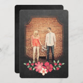 Halbpension Rustikale, florale Save the Date Typog Einladung (Vorne/Hinten)