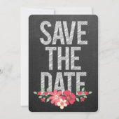 Halbpension Rustikale, florale Save the Date Typog Einladung (Vorderseite)