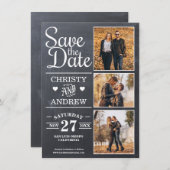 Halbpension Rustikale FotoCollage Save The Date (Vorne/Hinten)