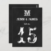 Halbpension Rustikale Hochzeitkarte Tischnummer (Vorne/Hinten)