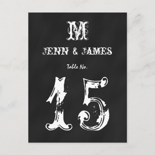 Halbpension Rustikale Hochzeitkarte Tischnummer (Vorderseite)