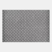 Halbpension Rustikales Schwarz-Weiß Weihnachten Geschenkpapier Set (Vorderseite)