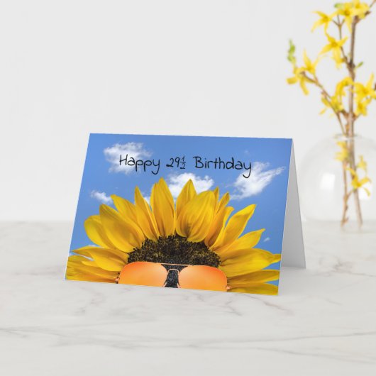 Halbpension Sonnenblume und Sonnenbrille Karte (Gelbe Blume)