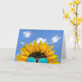 Halbpension Sonnenblume und Sonnenbrille Karte (Gelbe Blume)