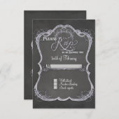 Halbpension Typografisches Leaf Swirl Rustikale Ho RSVP Karte (Vorne/Hinten)