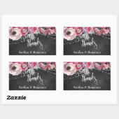 Halbpension und Leuchten, rosa Blume Liebe & Dank Rechteckiger Aufkleber (Blatt)