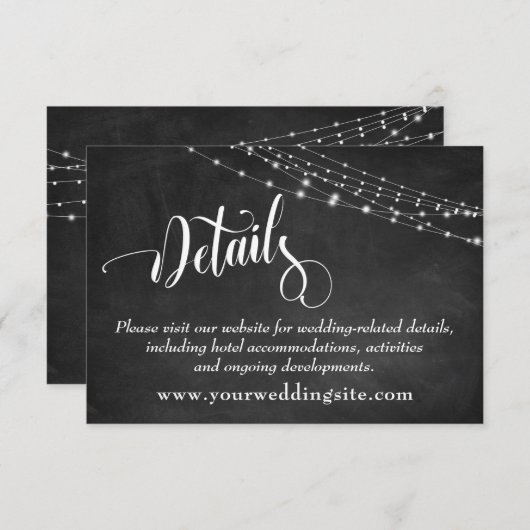 Halbpension und Lichtstühle für Hochzeiten Begleitkarte (Vorne/Hinten)