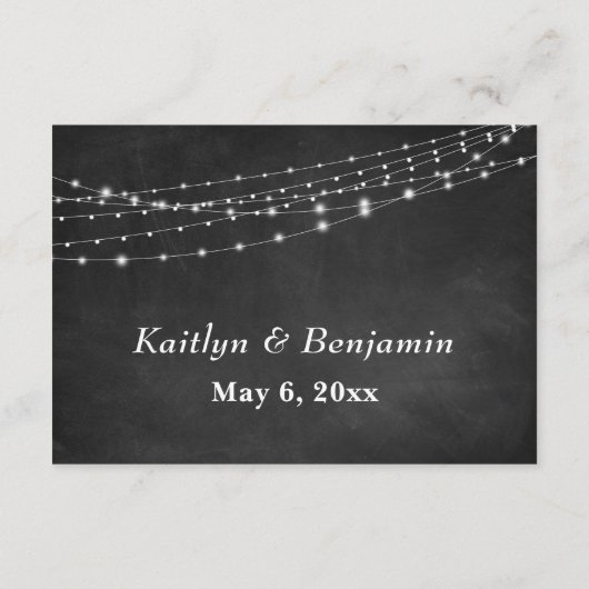 Halbpension und Lichtstühle für Hochzeiten Begleitkarte (Rückseite)