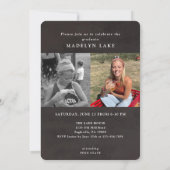 Halbpension Vertikales Drei-Foto 2023 Abschluss Einladung (Rückseite)