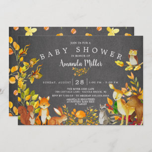 Halbpension Waldtiere Kinderdusche Einladung