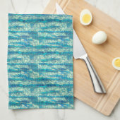 Halbpixelige Baumwolle in Kombination aus Zyan und Geschirrtuch (Viertel Falte)