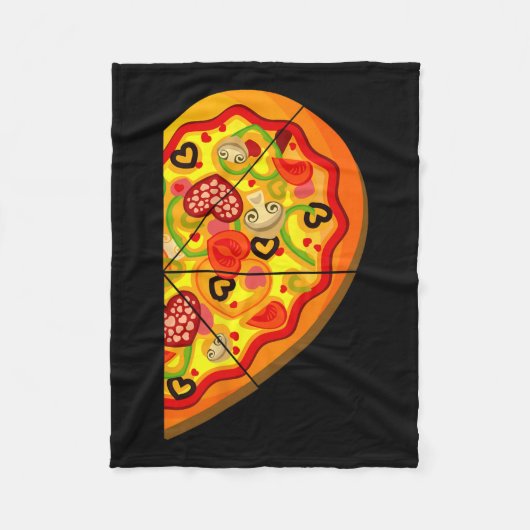 Halbpizza Niedlich Hearts Form Matching Couple Val Fleecedecke (Vorderseite)