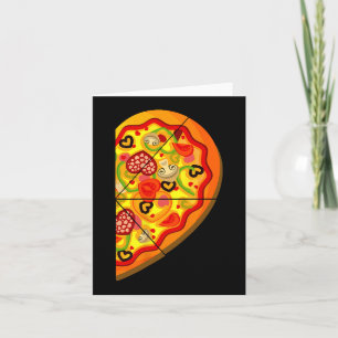 Halbpizza Niedlich Hearts Form Matching Couple Val Karte