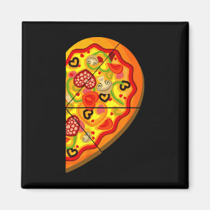 Halbpizza Niedlich Hearts Form Matching Couple Val Magnet