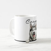 Halbrealistischer Siberian Husky Vollumwicklung 11 Kaffeetasse (Vorderseite Links)