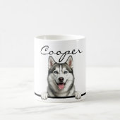 Halbrealistischer Siberian Husky Vollumwicklung 11 Kaffeetasse (Mittel)